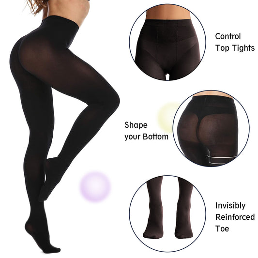 Tights for Women Colorful Pantyhose 100D Swan Velvet Stockings 2-Pack