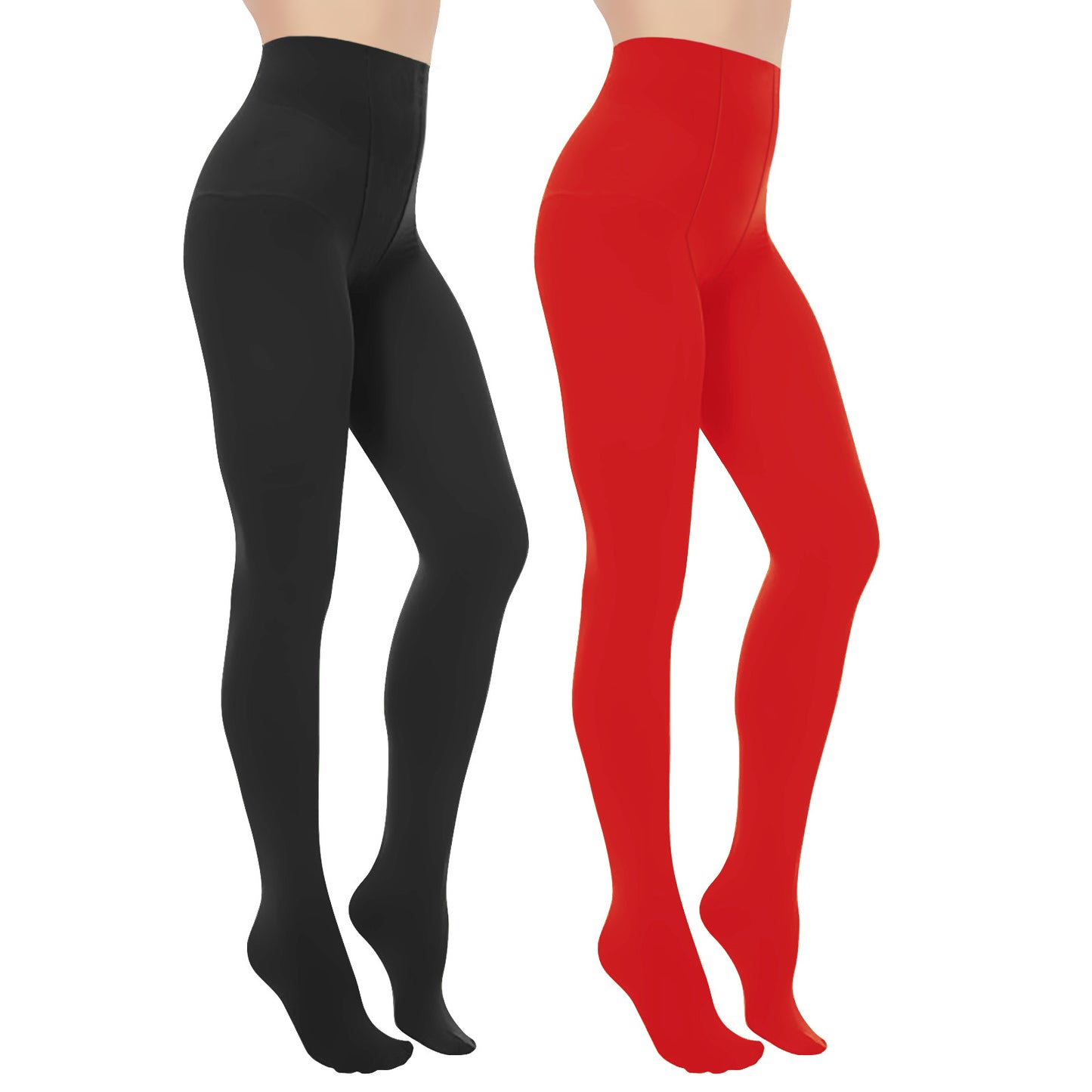 Tights for Women Colorful Pantyhose 100D Swan Velvet Stockings 2-Pack