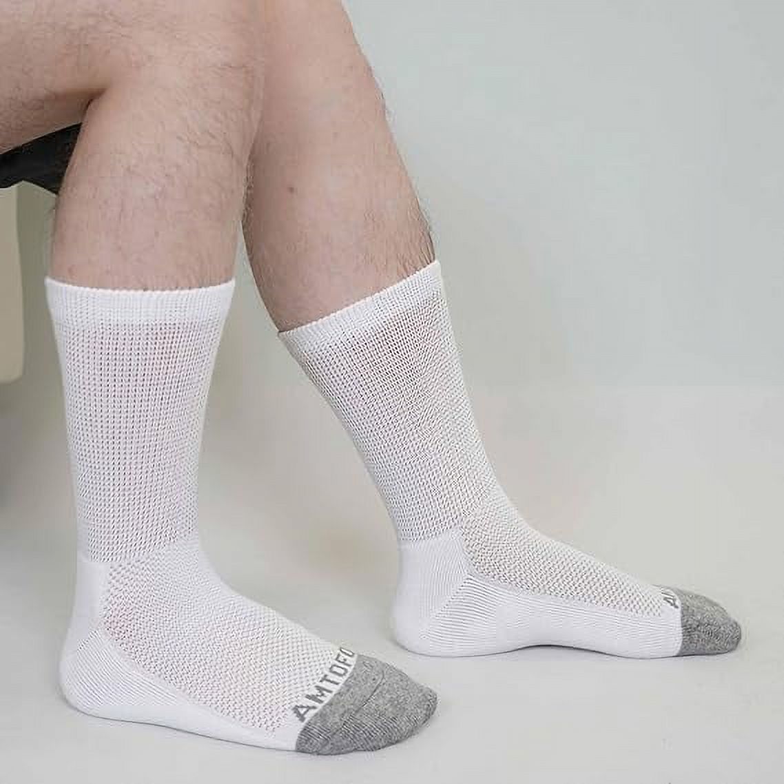 ZFSOCK  Diabetic Socks for Men Women, Extra Wide Diabetic Ankle Socks Cotton Non Binding Loose Top Neuropathy Socks, 4 Pairs