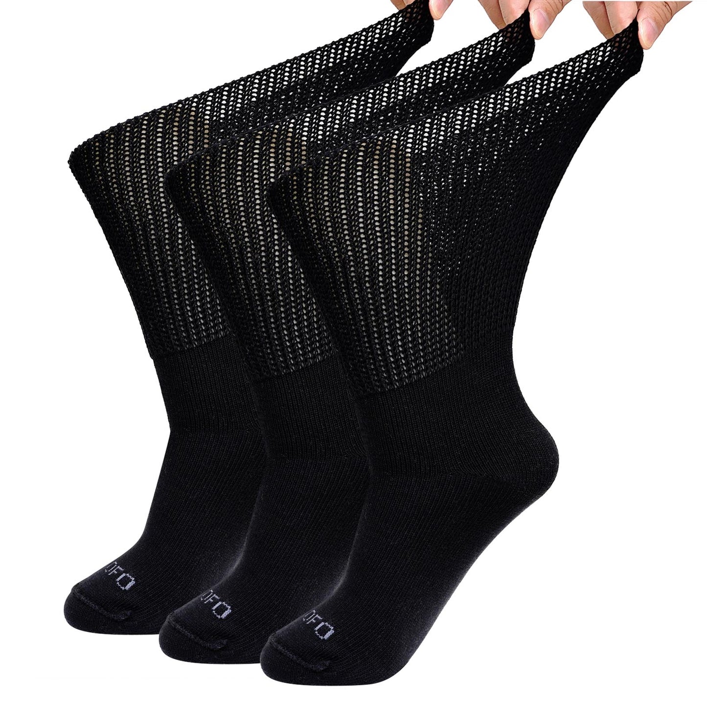 Diabetic Socks, AMITOFO 3 Pairs Diabetic Socks for Men Women Extra Wide Calf Size 10 13 for Swollen Feet, Cotton Edema Bariatric Must Haves Neuropathy Socks