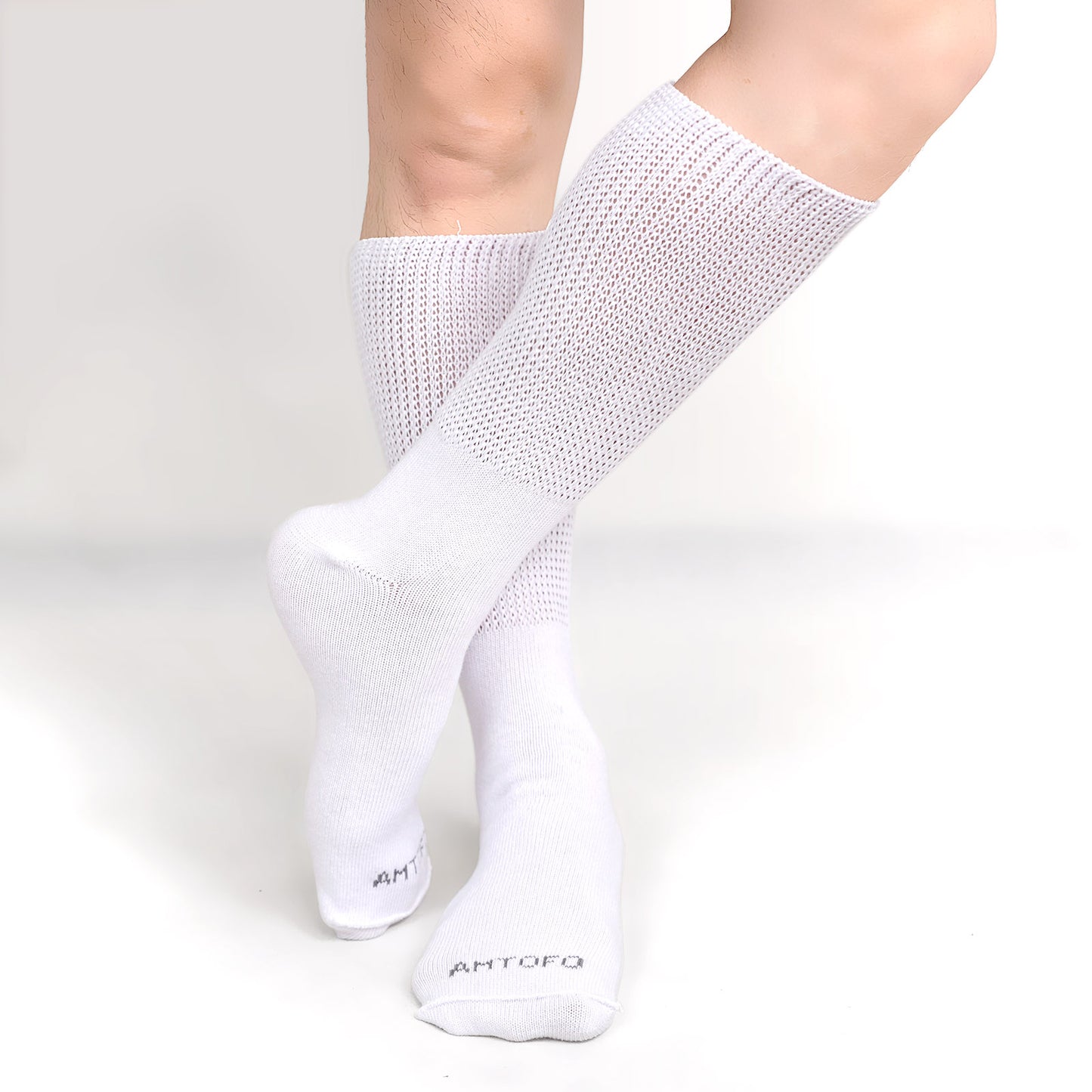 Diabetic Socks, AMITOFO 3 Pairs Diabetic Socks for Men Women Extra Wide Calf Size 10 13 for Swollen Feet, Cotton Edema Bariatric Must Haves Neuropathy Socks