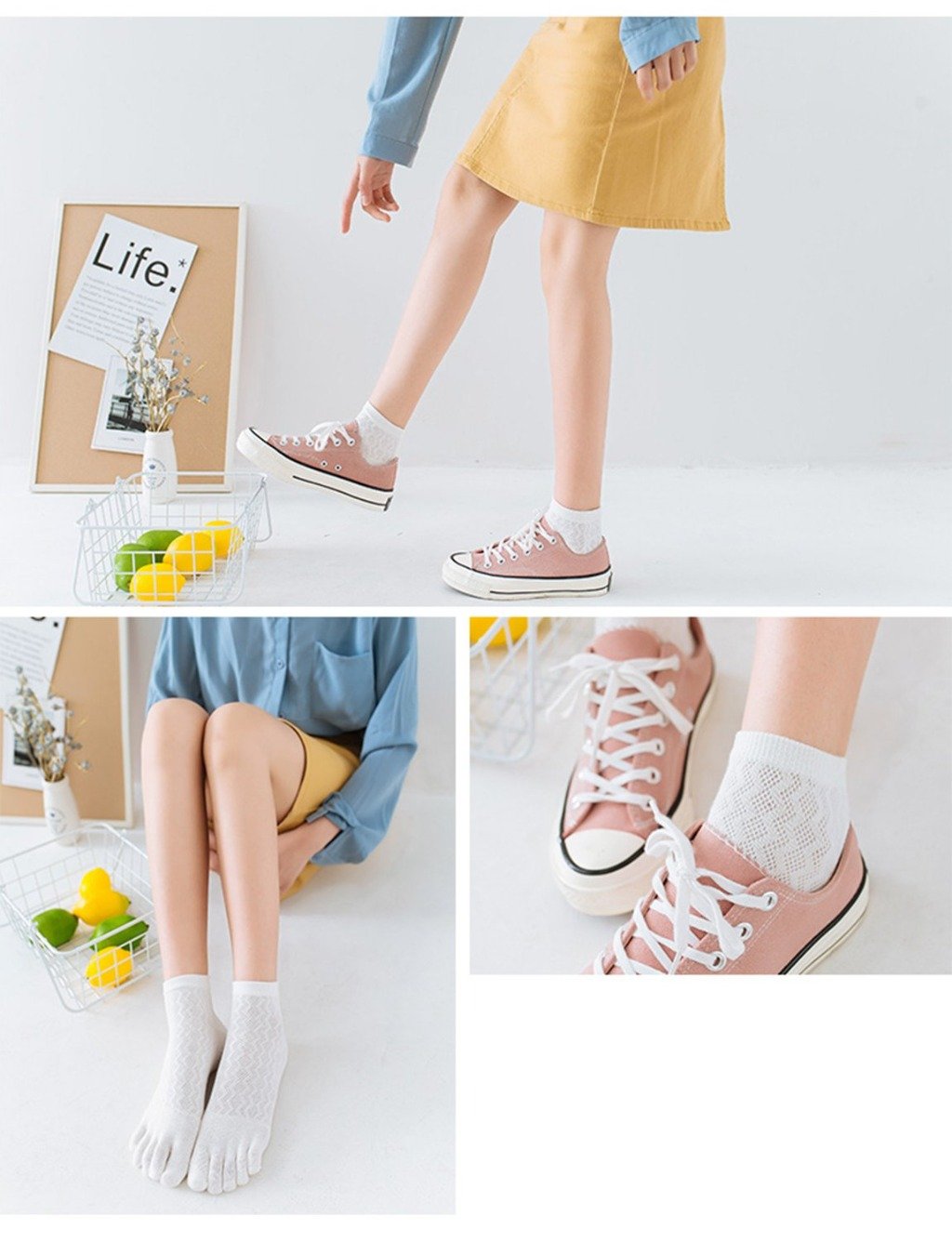 cute white ankle socks for women