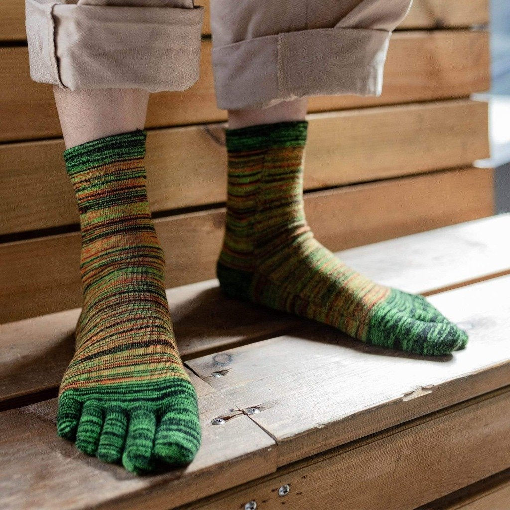 green and yellow sports crew socks for men