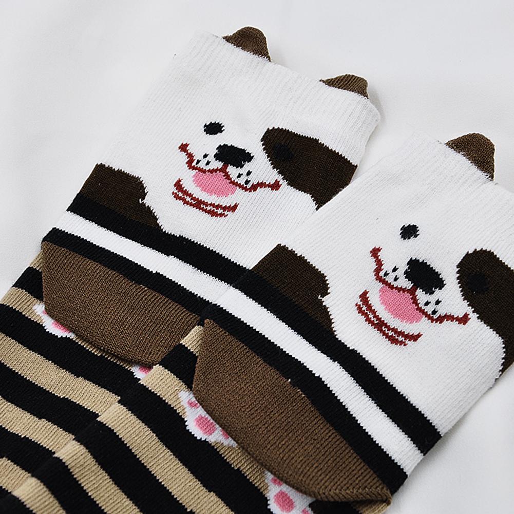 cute dog face crew socks for women