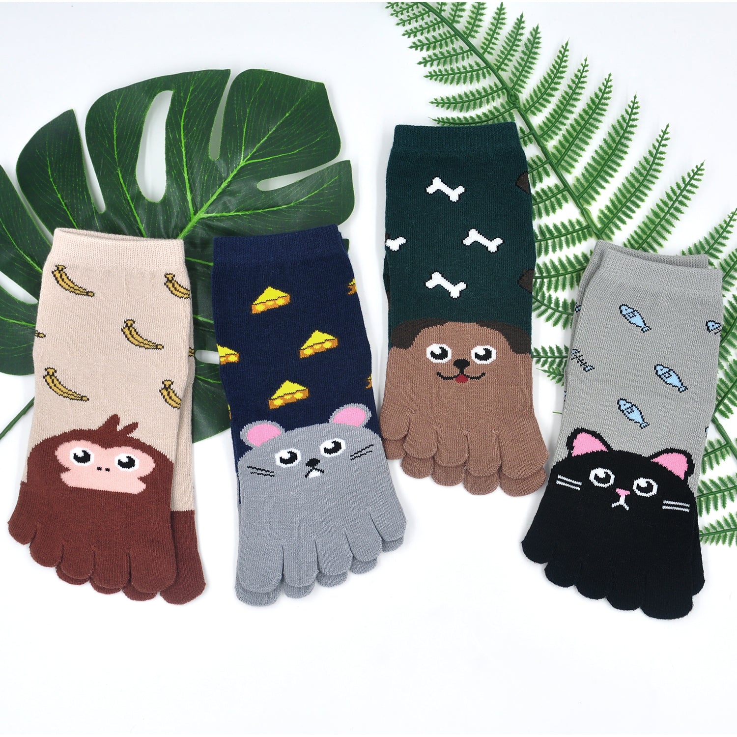 fun animal five finger socks for babies