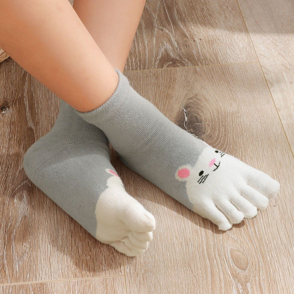 cute cotton 5 finger socks for boys