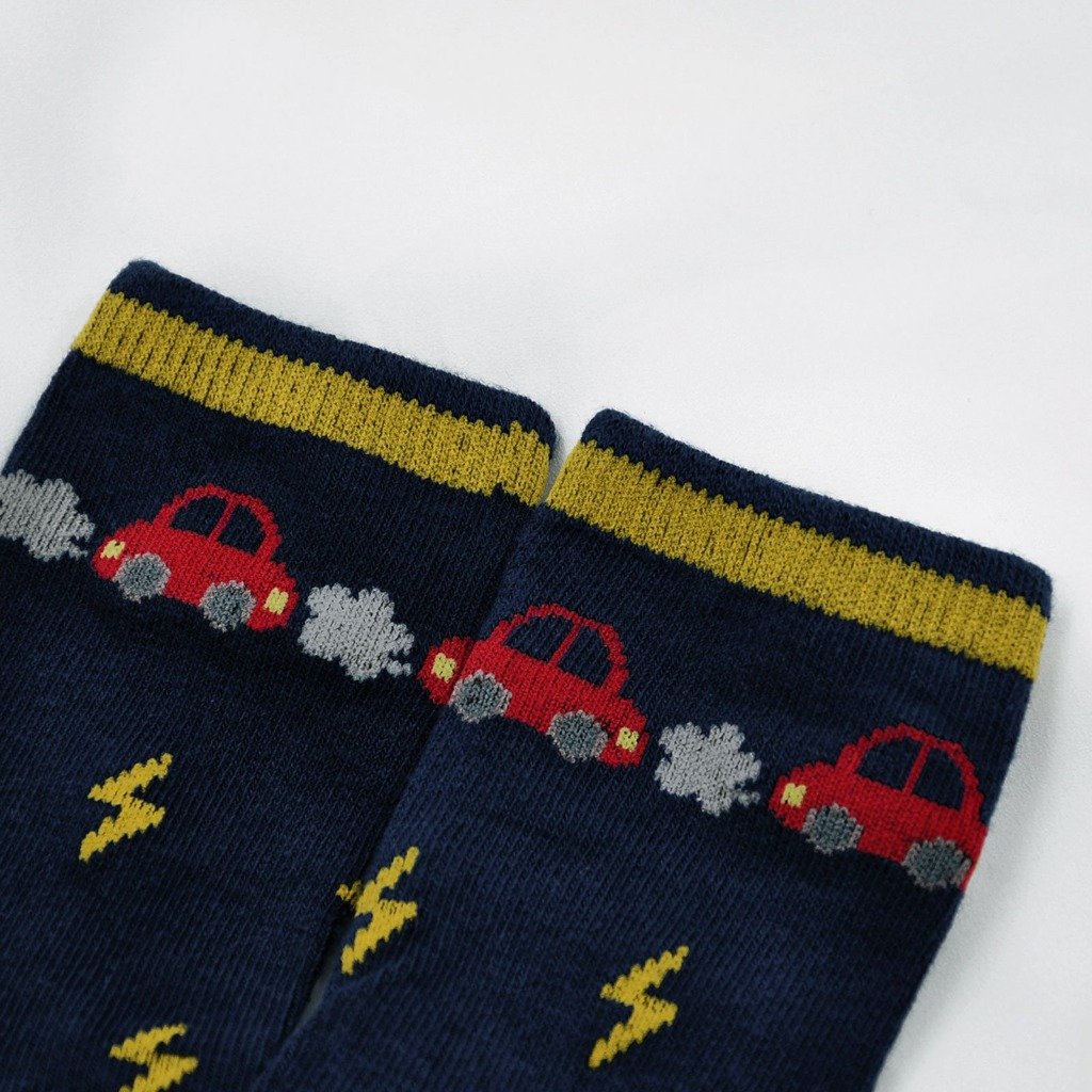 cars navy blue crew socks for boys