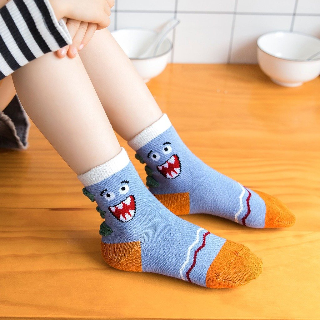 cute funny dinosaur cartoon socks for boys