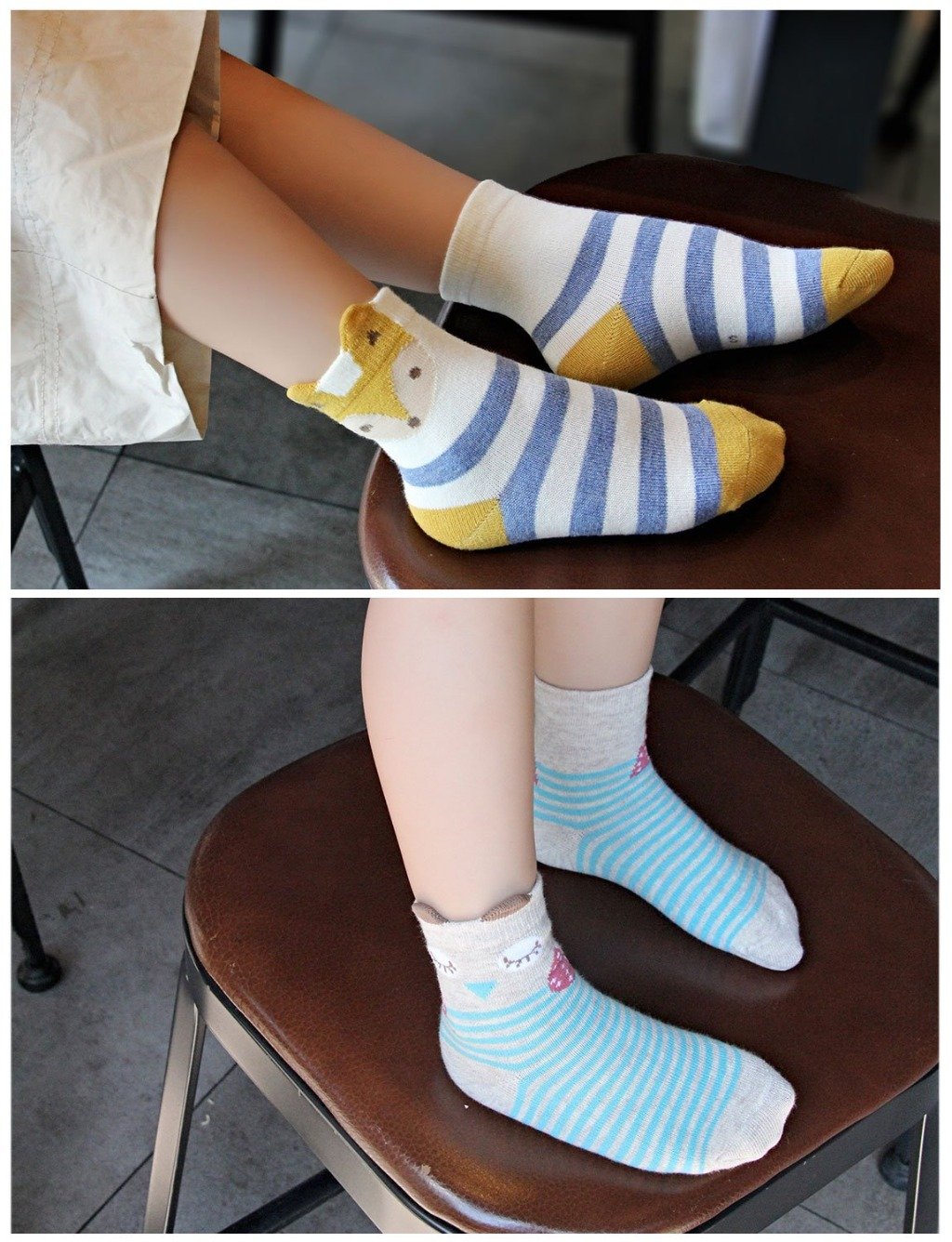 stripes animal socks for girls