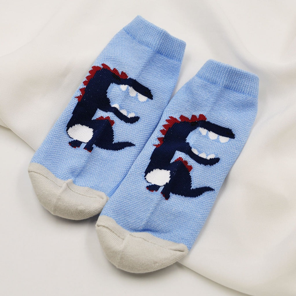 blue dinosaur  crew socks for kids