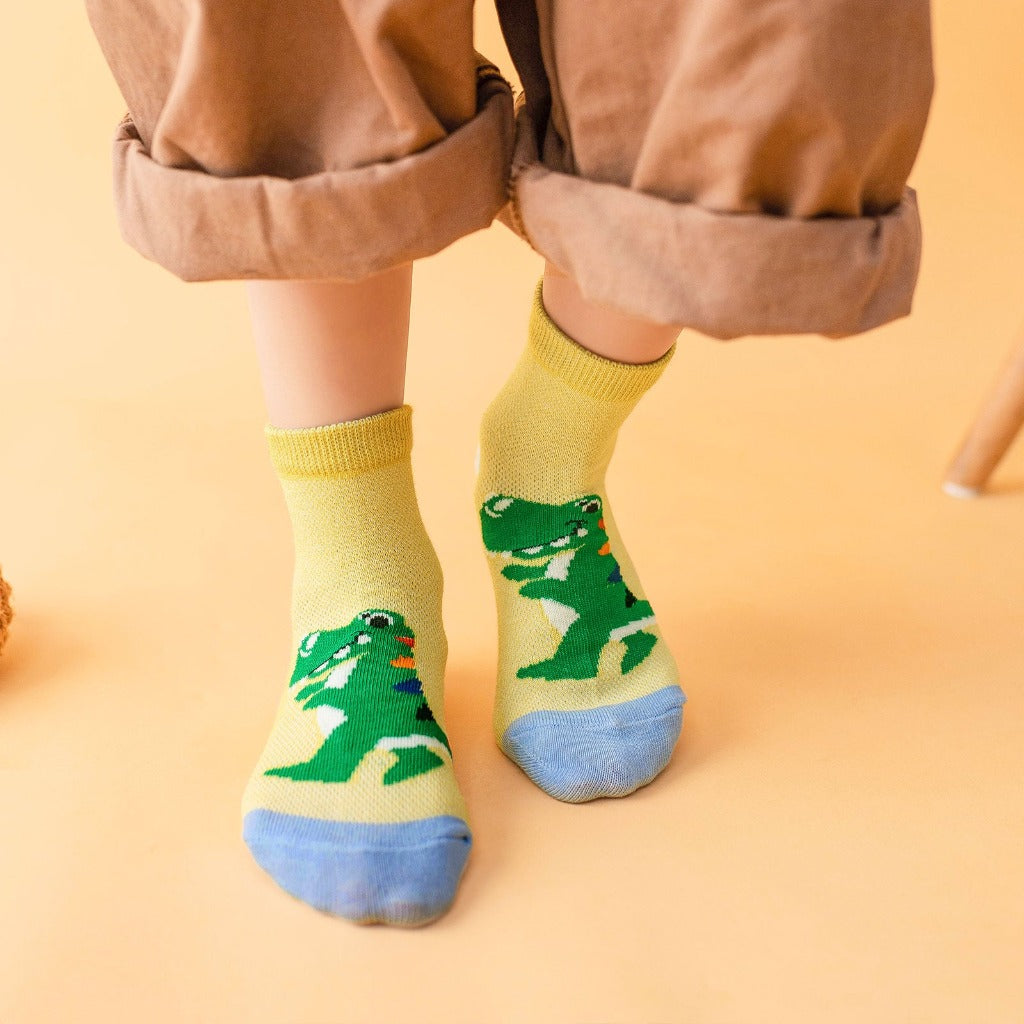 best yellow green dinosaur socks kids