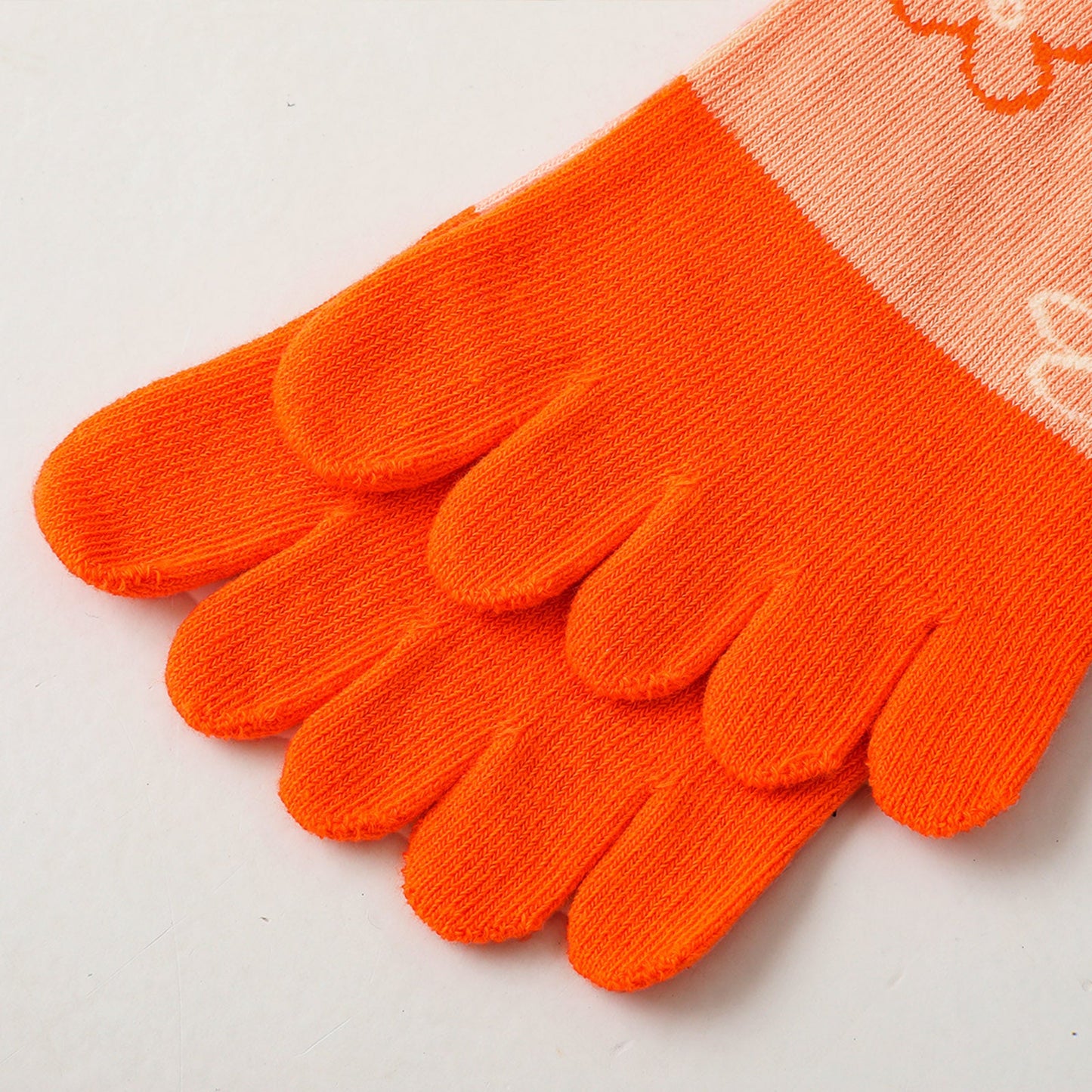 orange five finger socks 