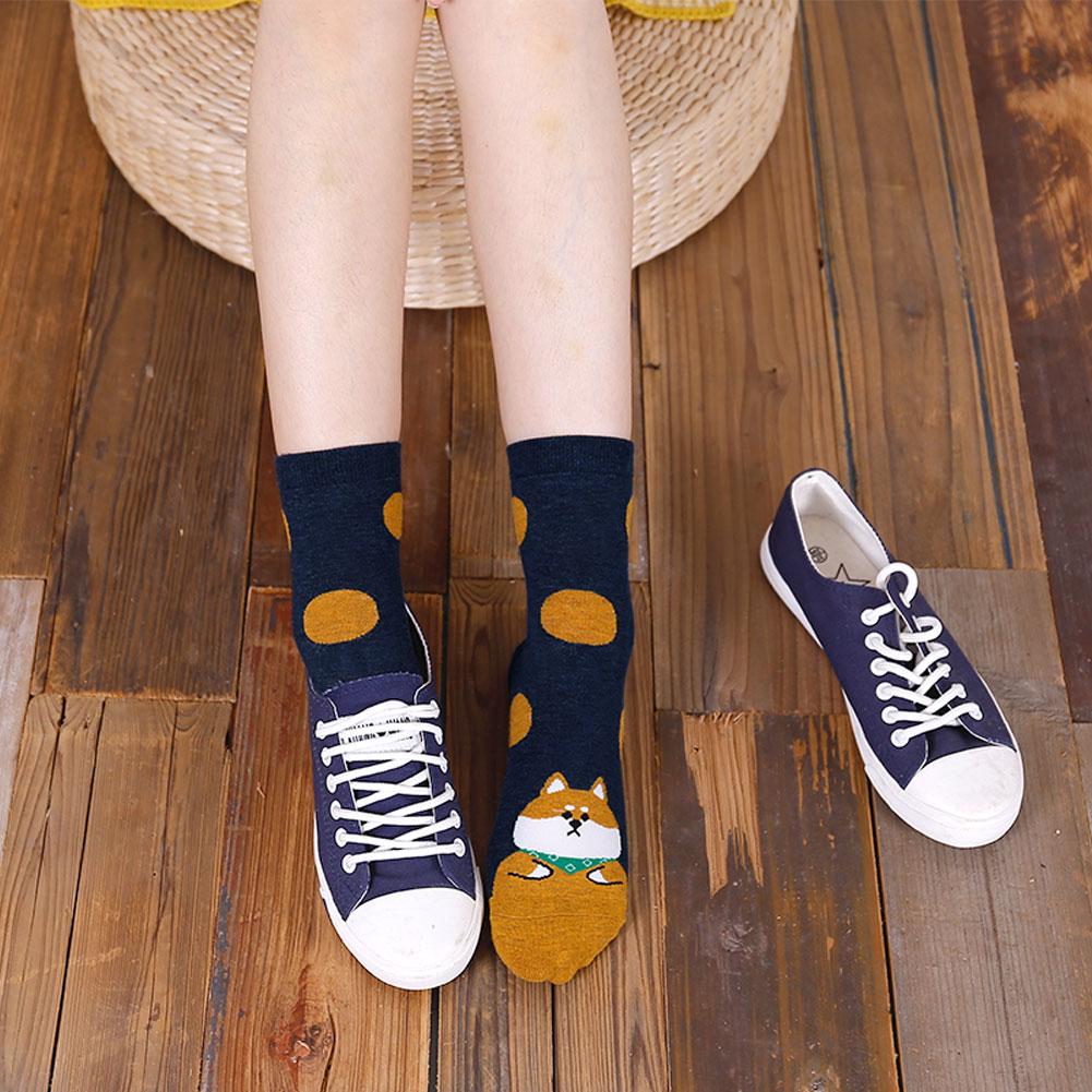 cute polka dots animal socks for women