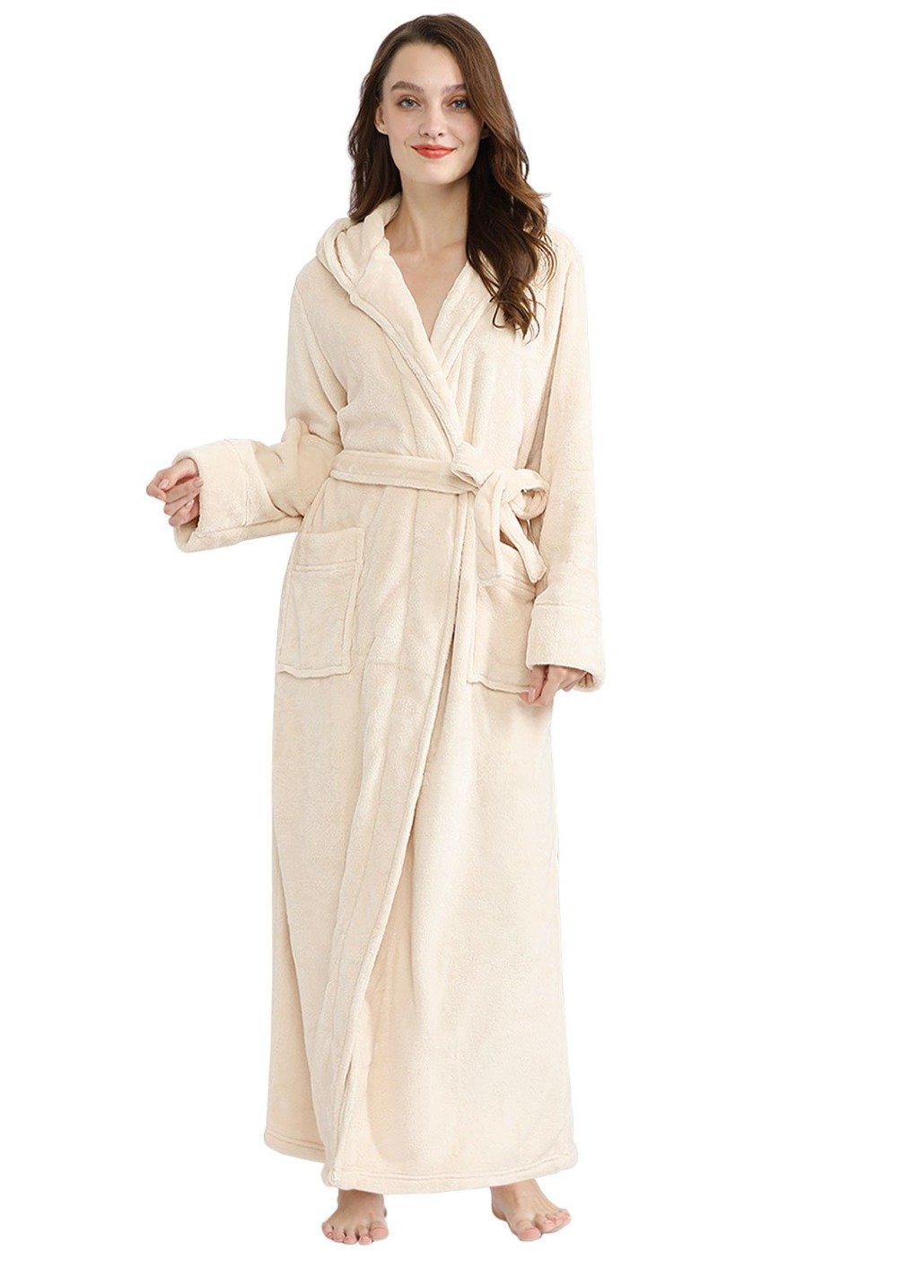 Beige wedding bathrobe