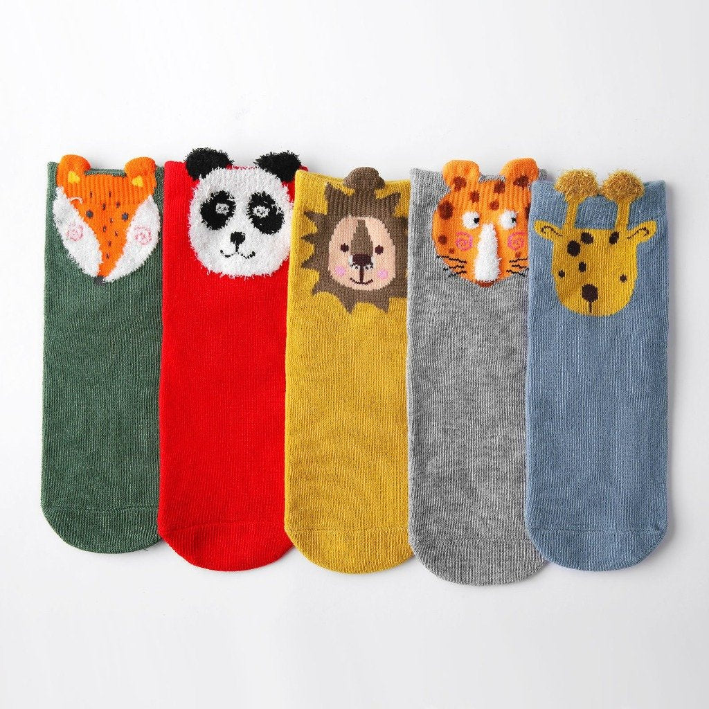 5 pairs safari socks for girls