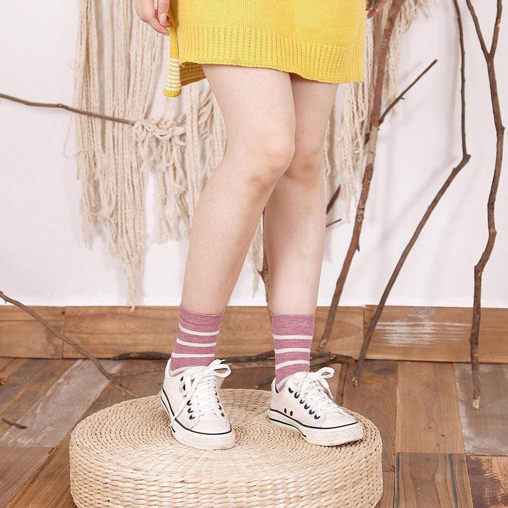 cute stripes crew socks for white sneakers