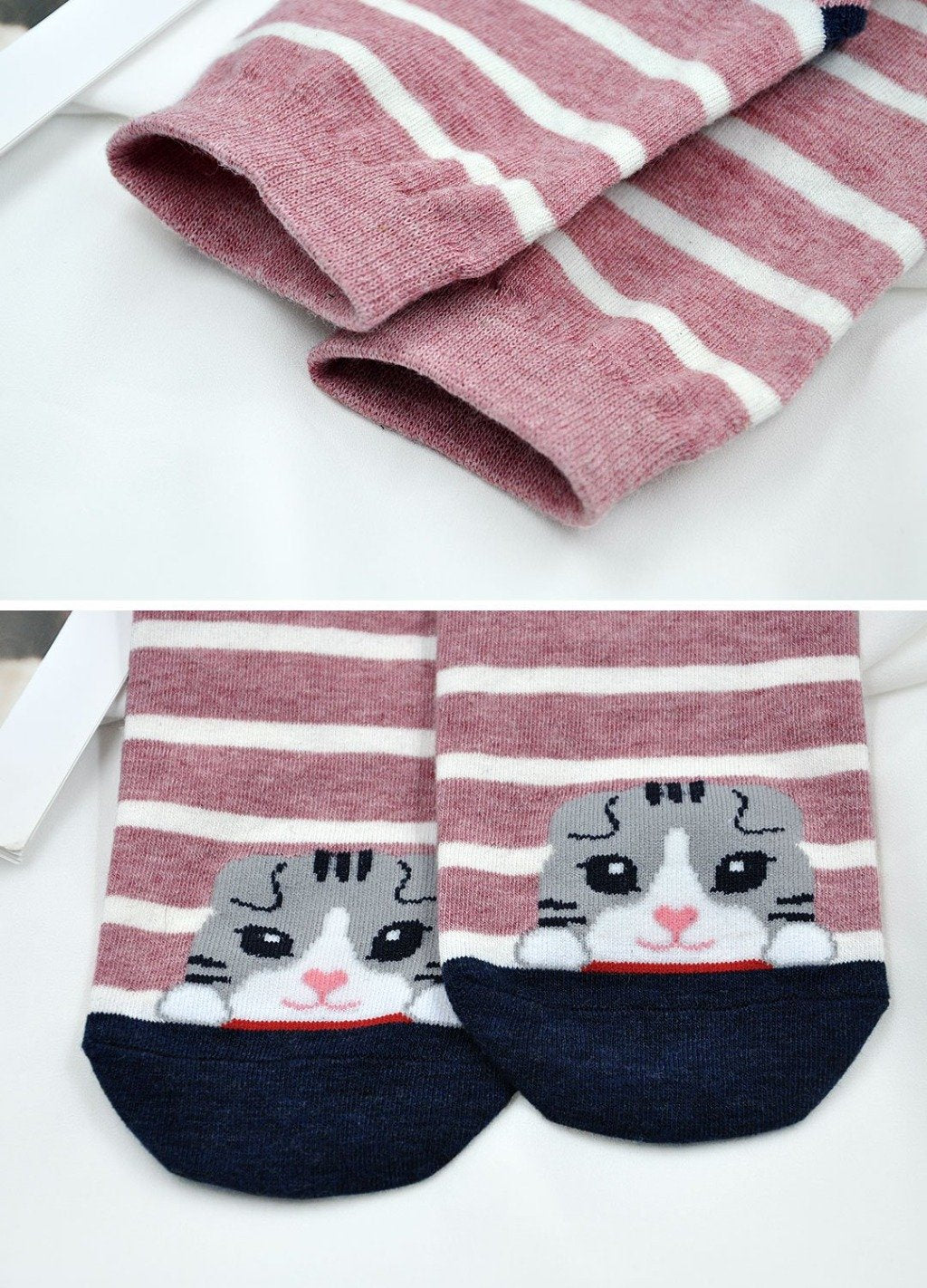 stripes cat socks for women