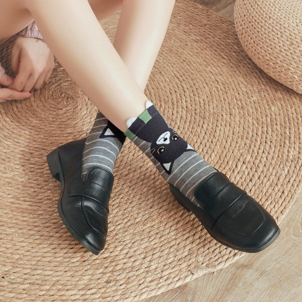 cute cat socks for loafers