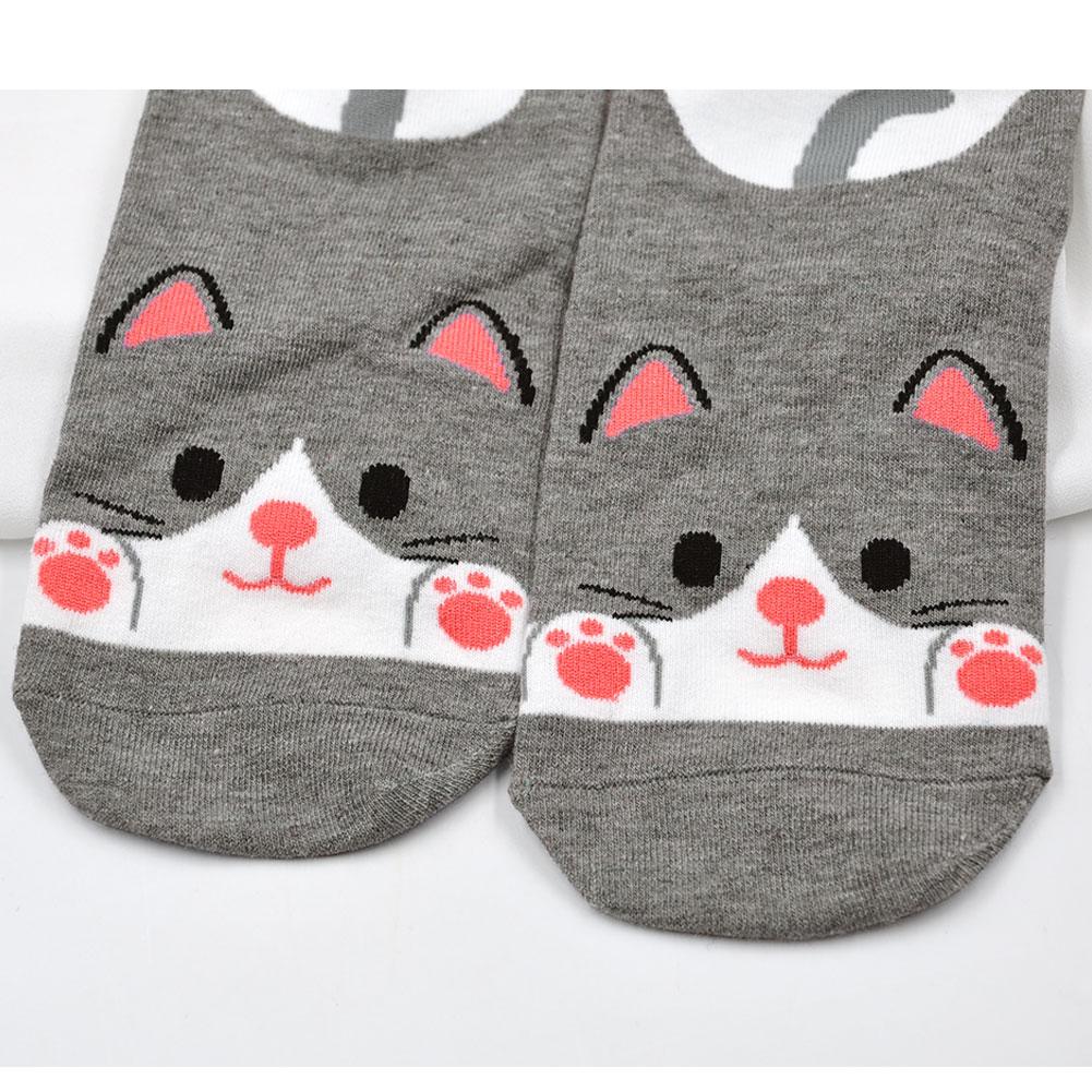 grey cat cotton ankle socks 