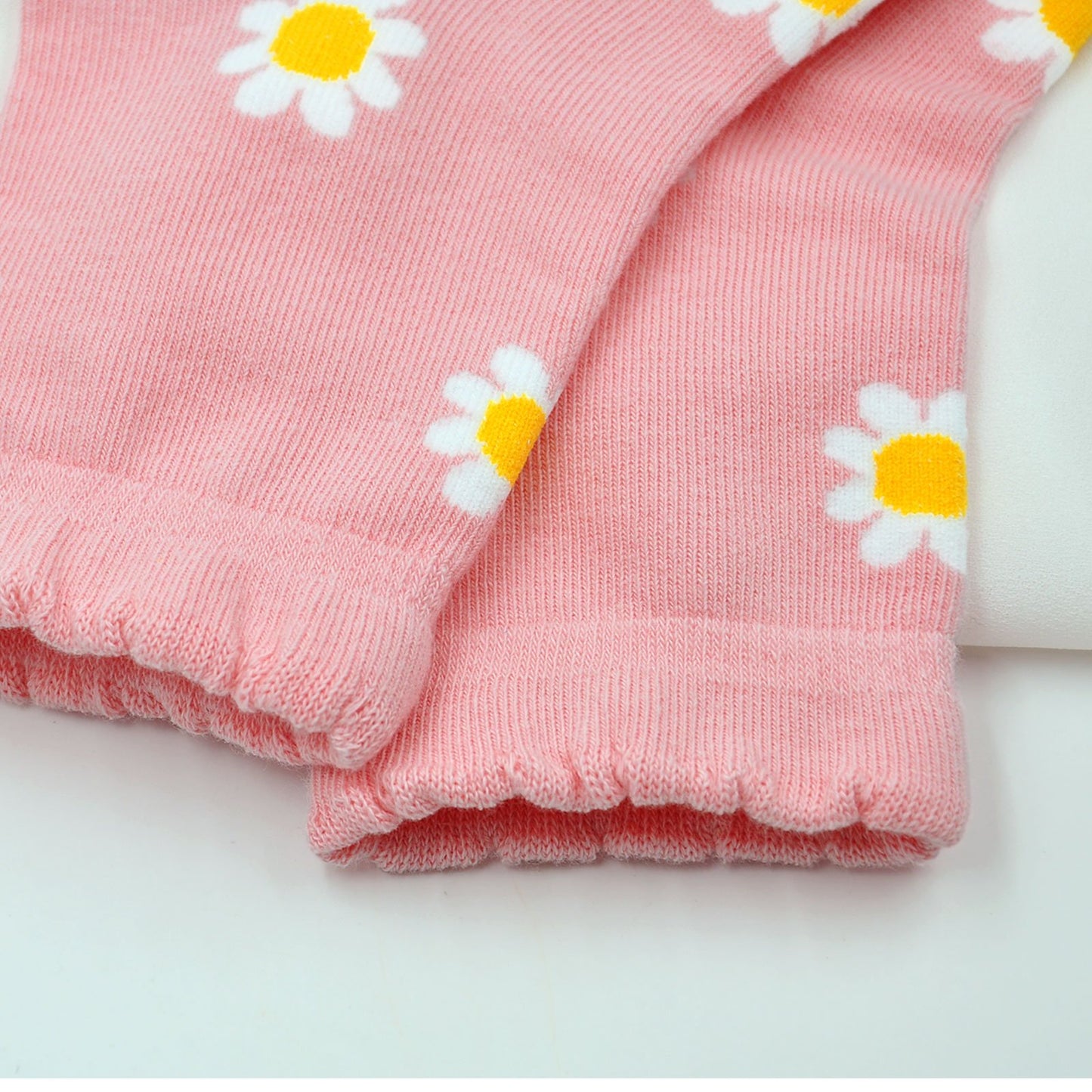 ZFSOCK Spring Design Flower Pink Socks for Girls Kids, 5 Pairs