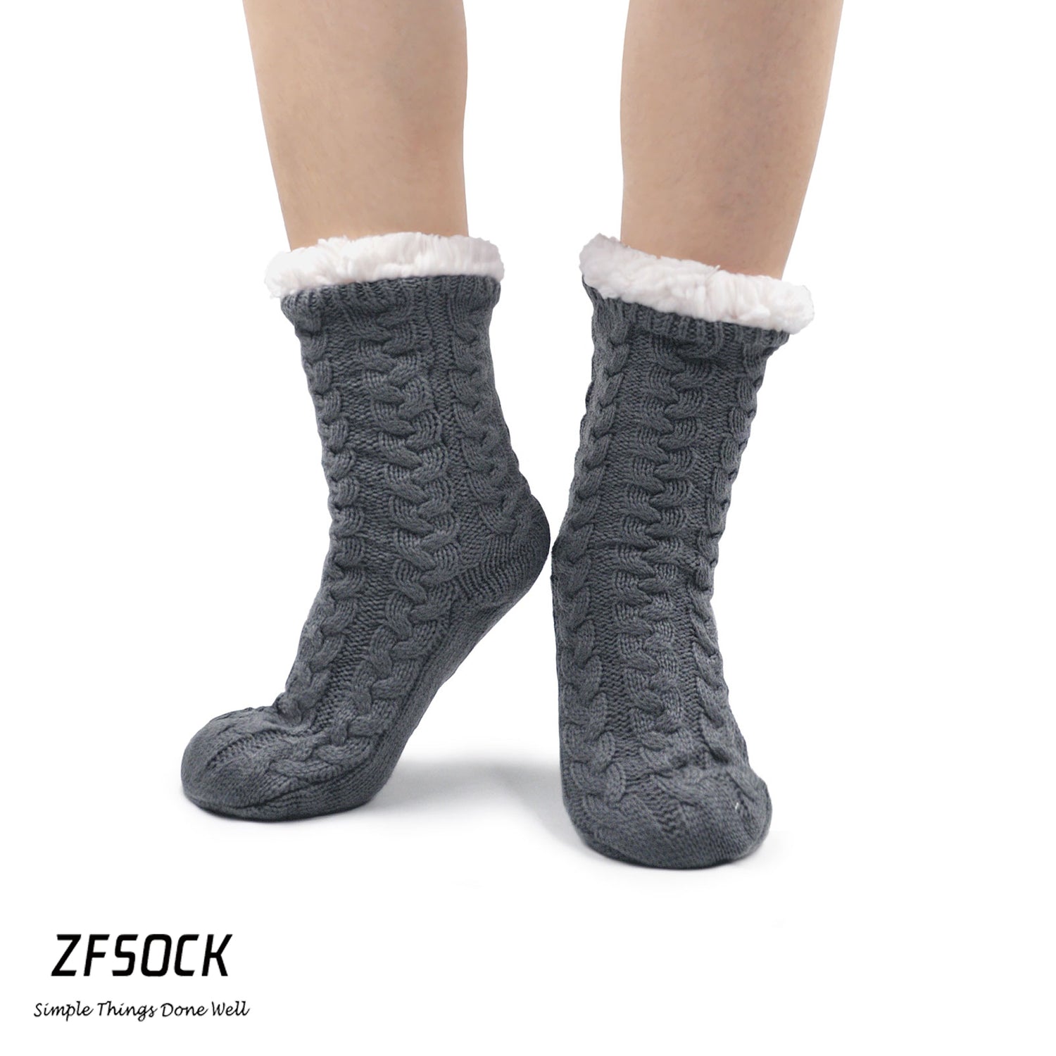 thick grey winter socks for women