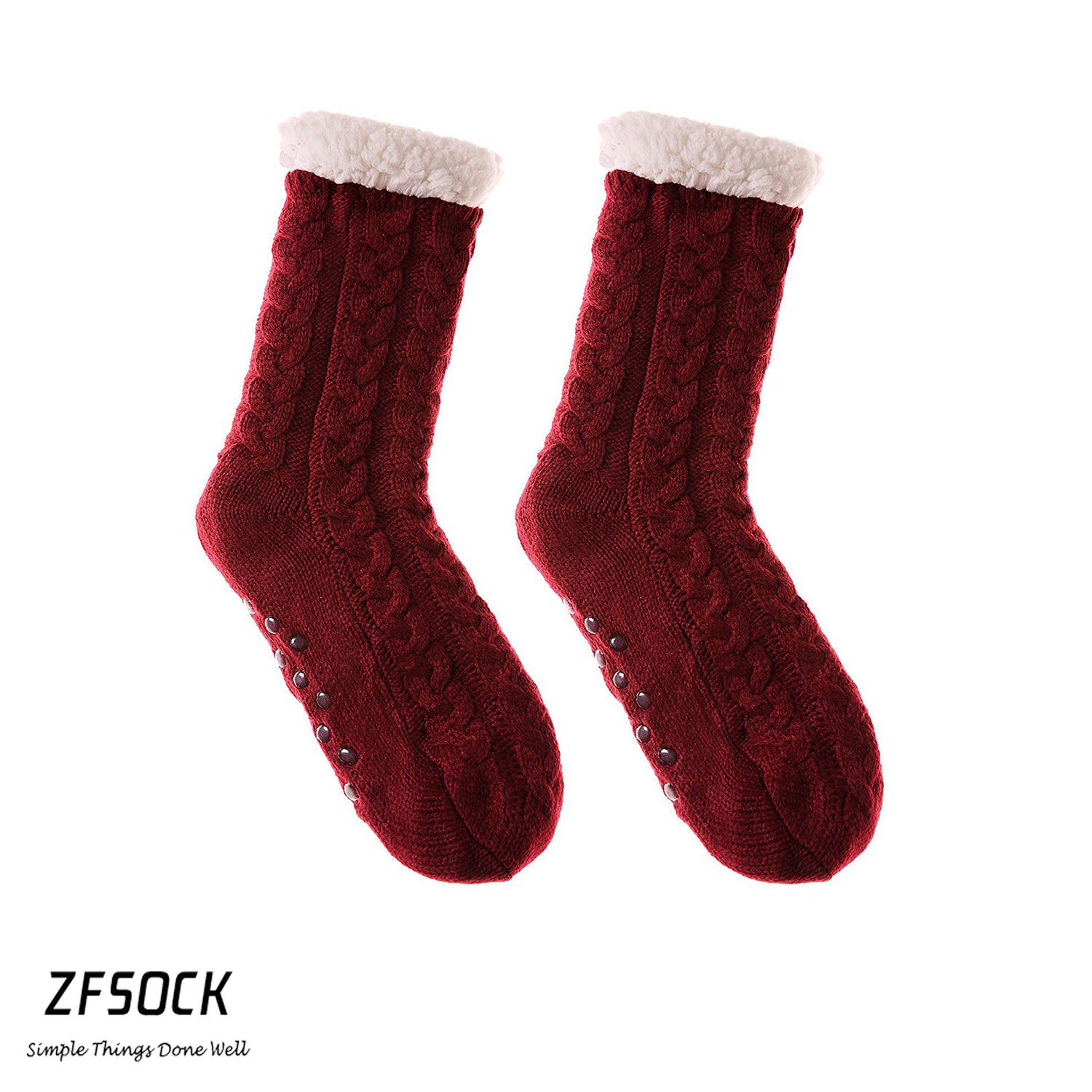 thick red winter socks for women