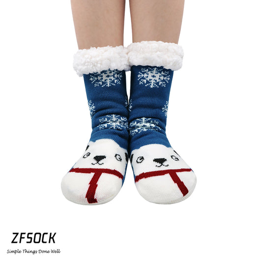 Zfsock's Slipper Winter Animal Socks with Non-slip Grip for Women