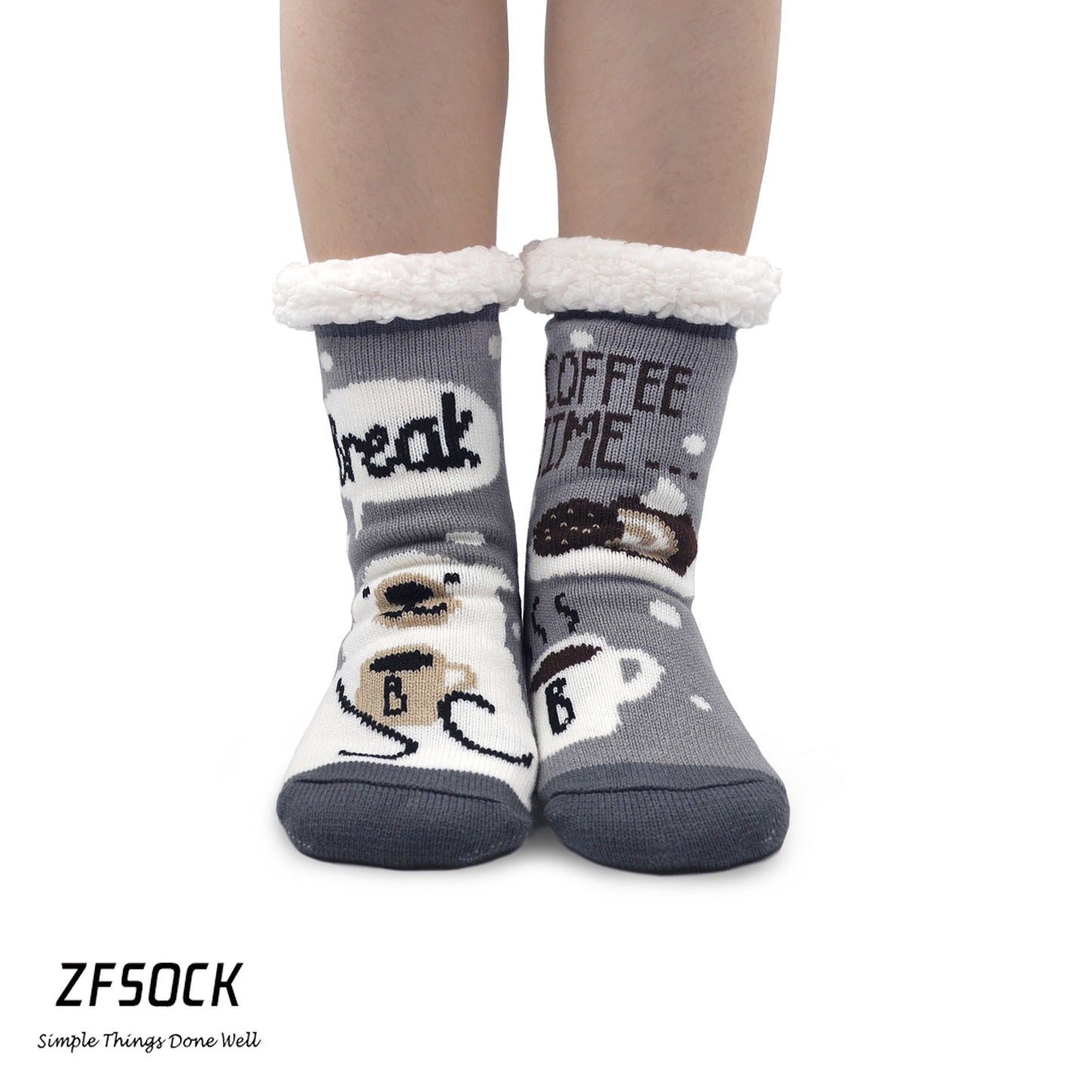 Zfsock's Slipper Winter Animal Socks with Non-slip Grip for Women