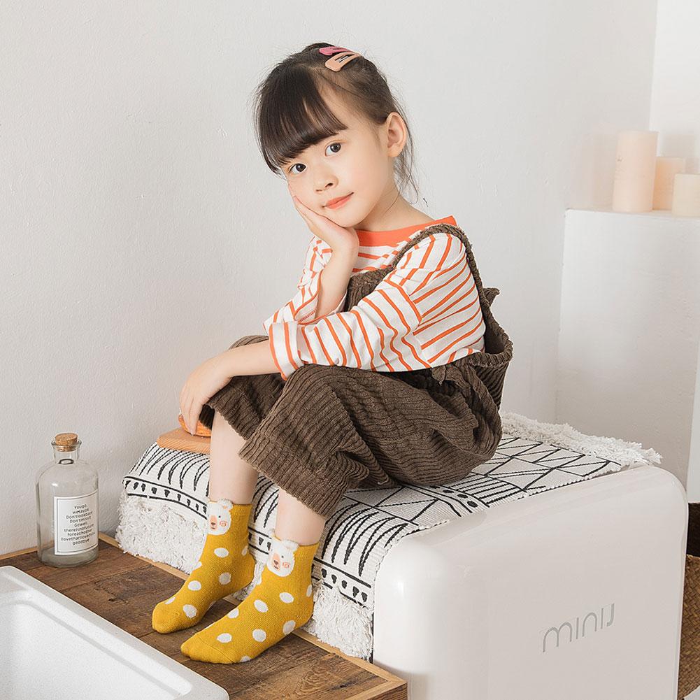 yellow polka dots crew socks for kids