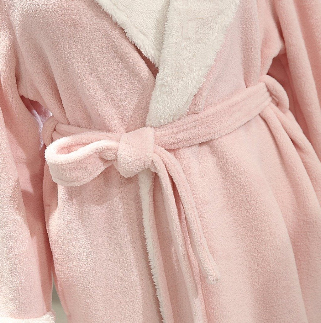 Fluffy Bathrobe with adjustable waist strap