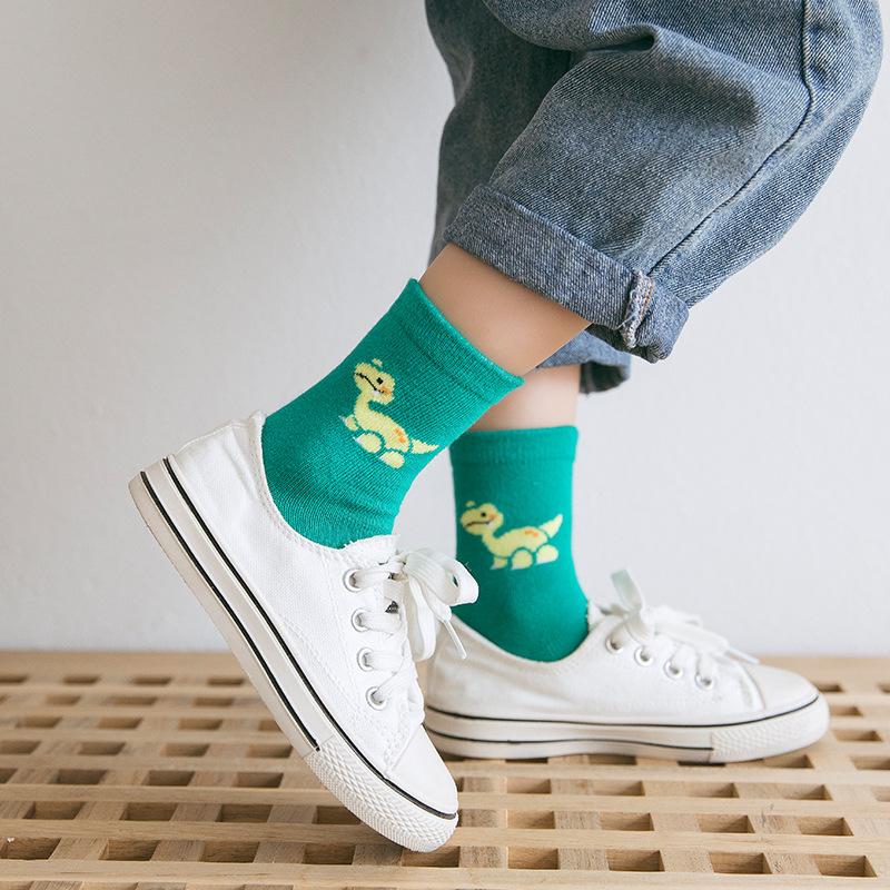 cotton dinosaur crew socks for kids